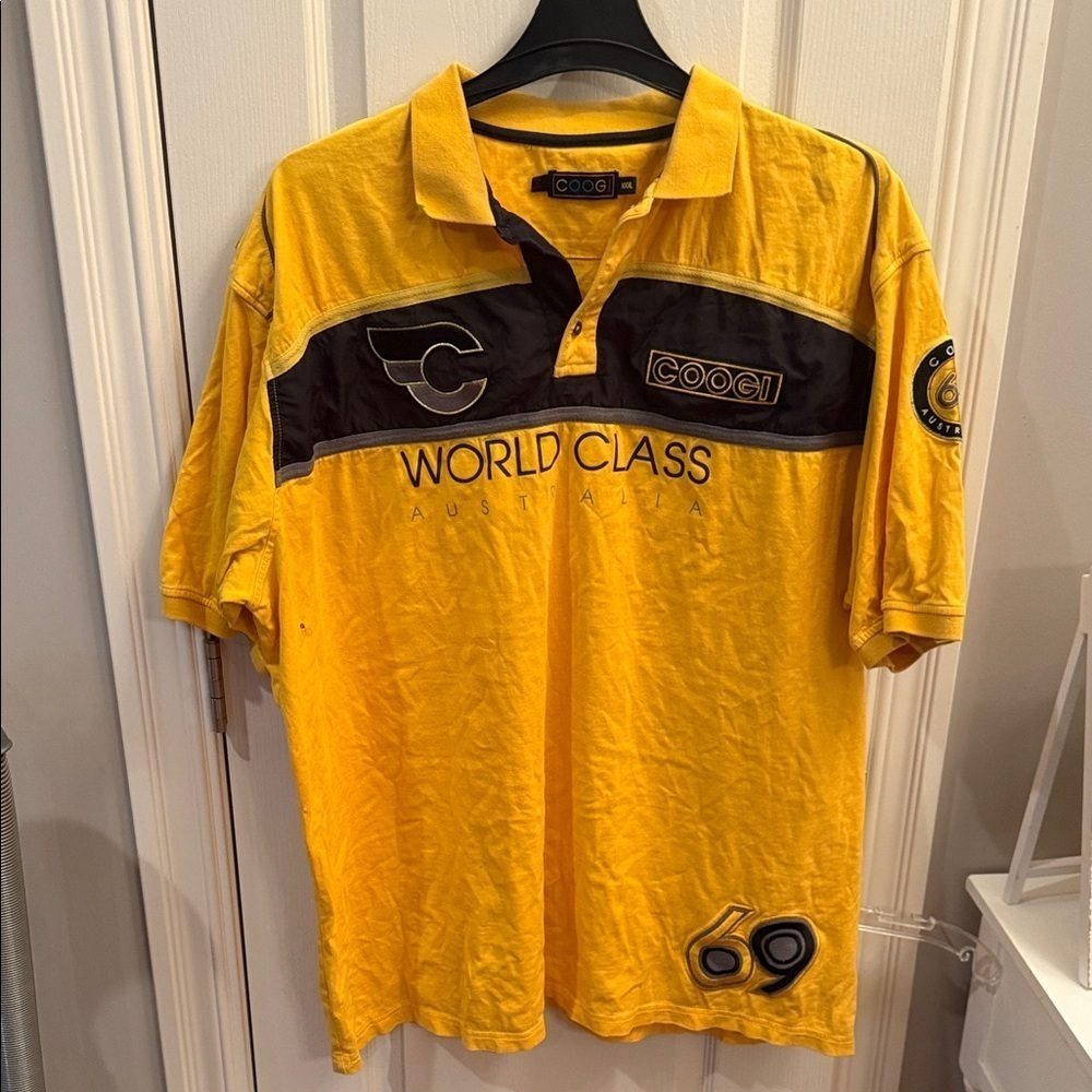 COOGI Yellow and Black Polo Shirt for Men